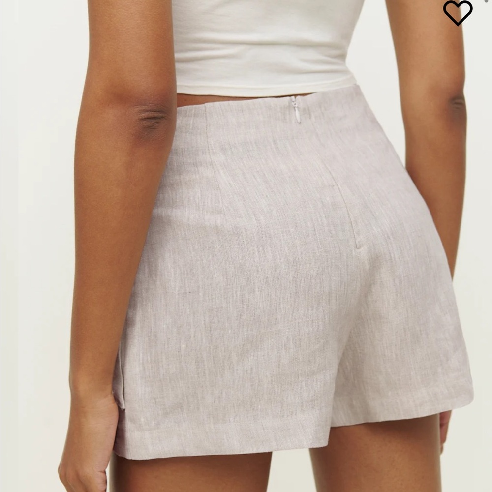 Reformation Beige Wrap Mini Skort with Side Tie - Picture 2 of 4